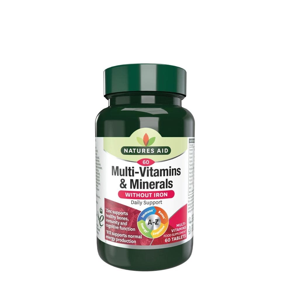 Natures Aid - Multi-Vitamins & Minerals Without Iron - 60 Tabs