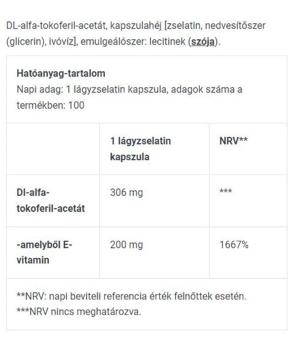 BioTechUSA - Vitamin E - 100 portioner