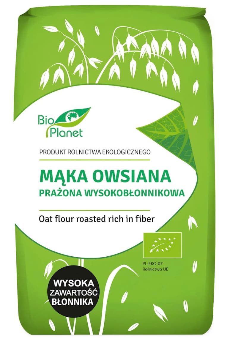Bio Planet - Oat Flour Roasted High Fiber - 400g – Bio Planet förpackning