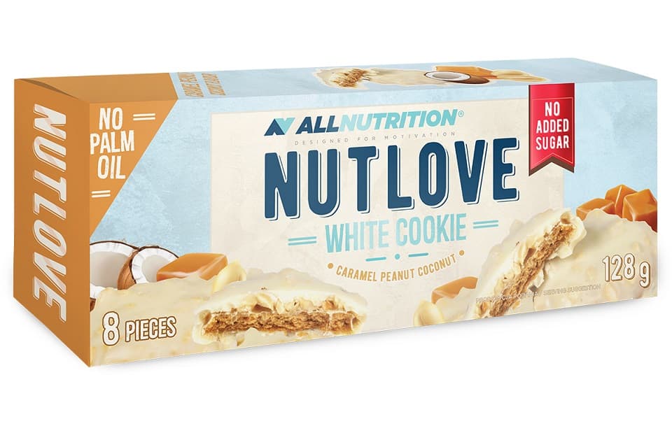 Allnutrition - White Cookie, Caramel Peanut Coconut - 8 Cookies - 128g