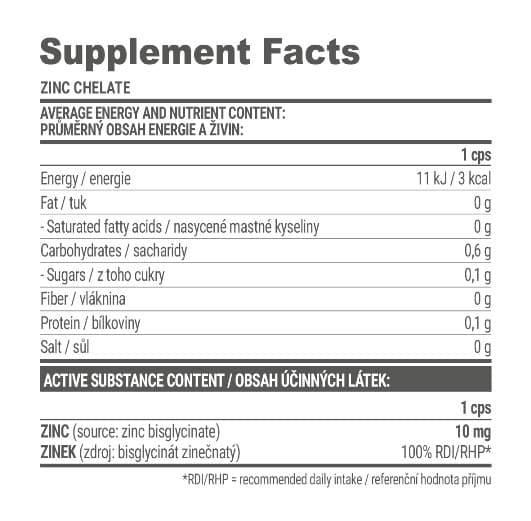 Extrifit Zinc Chelate - 100 Capsules