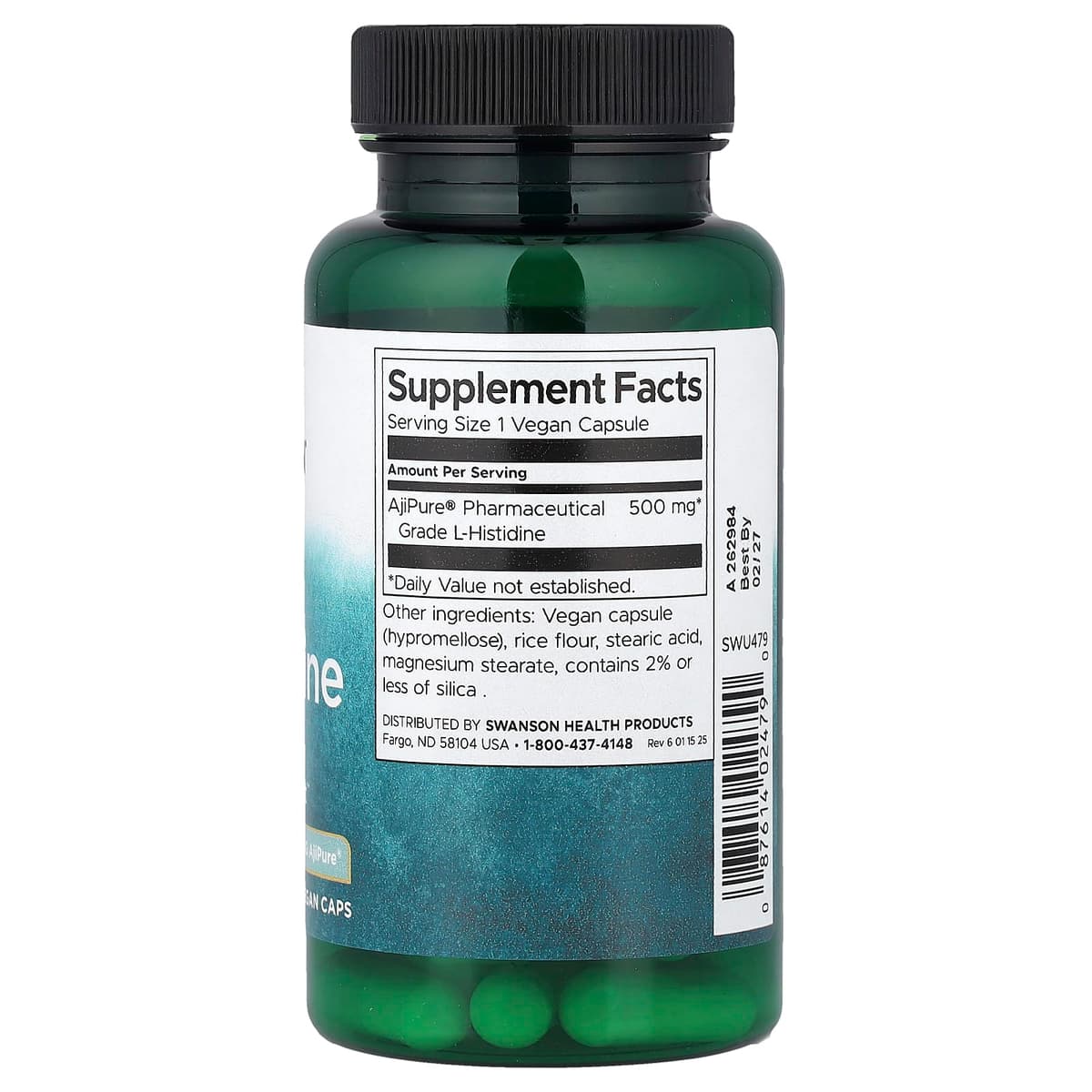 Swanson - L-Histidiini - 500 mg - 60 Kaps