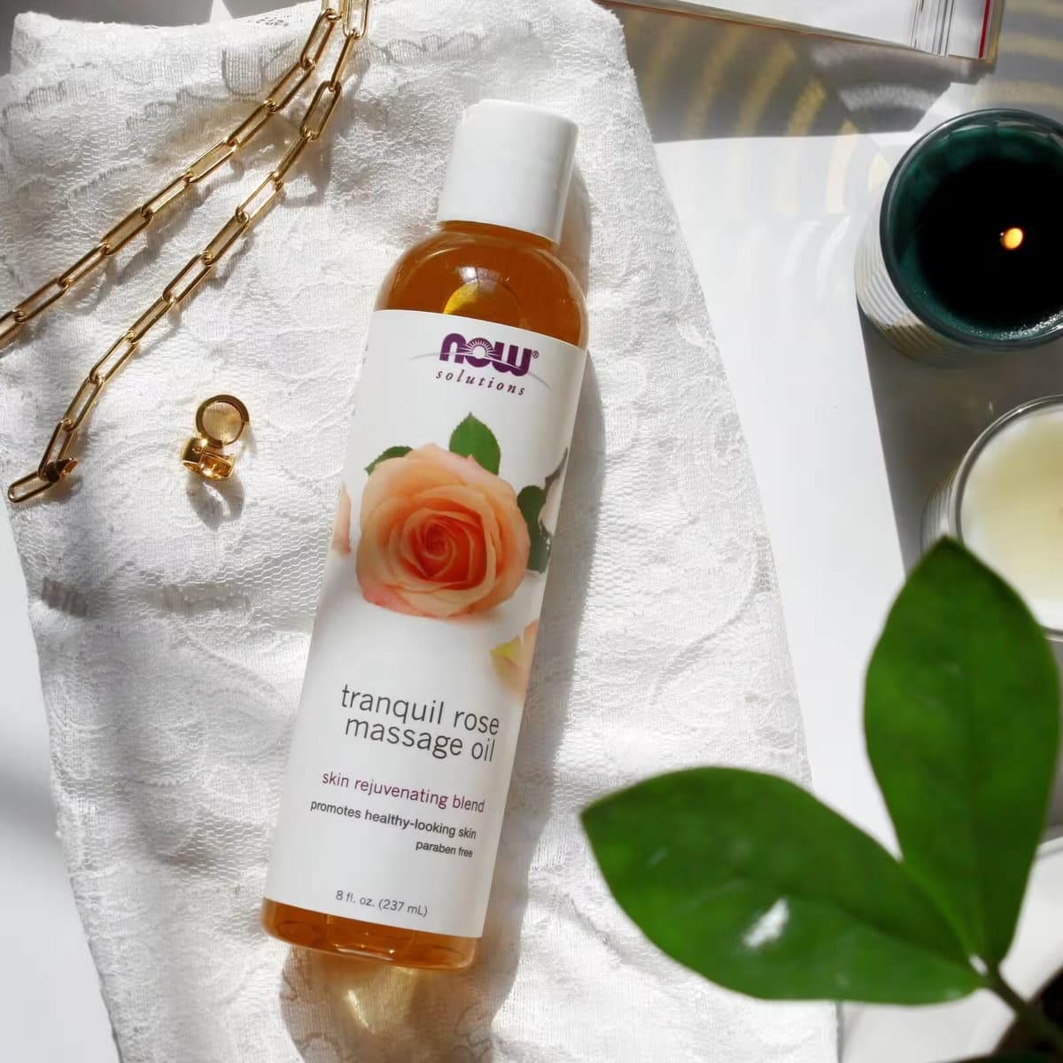 Now Foods - Tranquil Rose Massageolie - 237ml