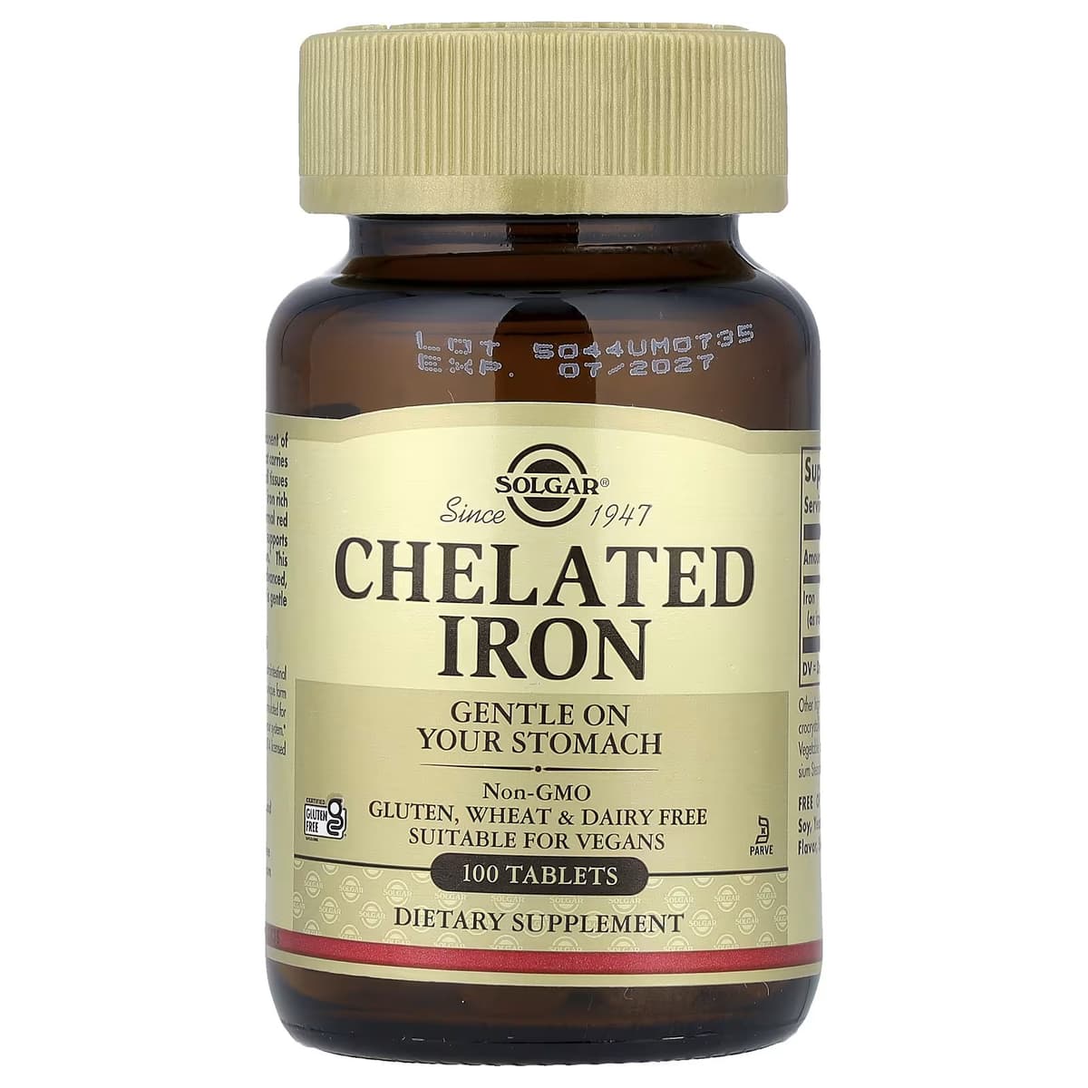 Solgar - Chelated Iron - 100 Tabs