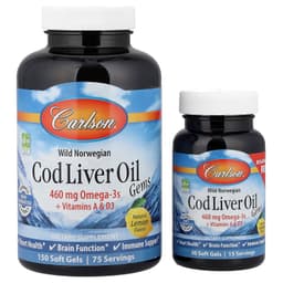 Carlson Labs - Wild Norwegian Cod Liver Oil Gems - 150 + 30 Sgels