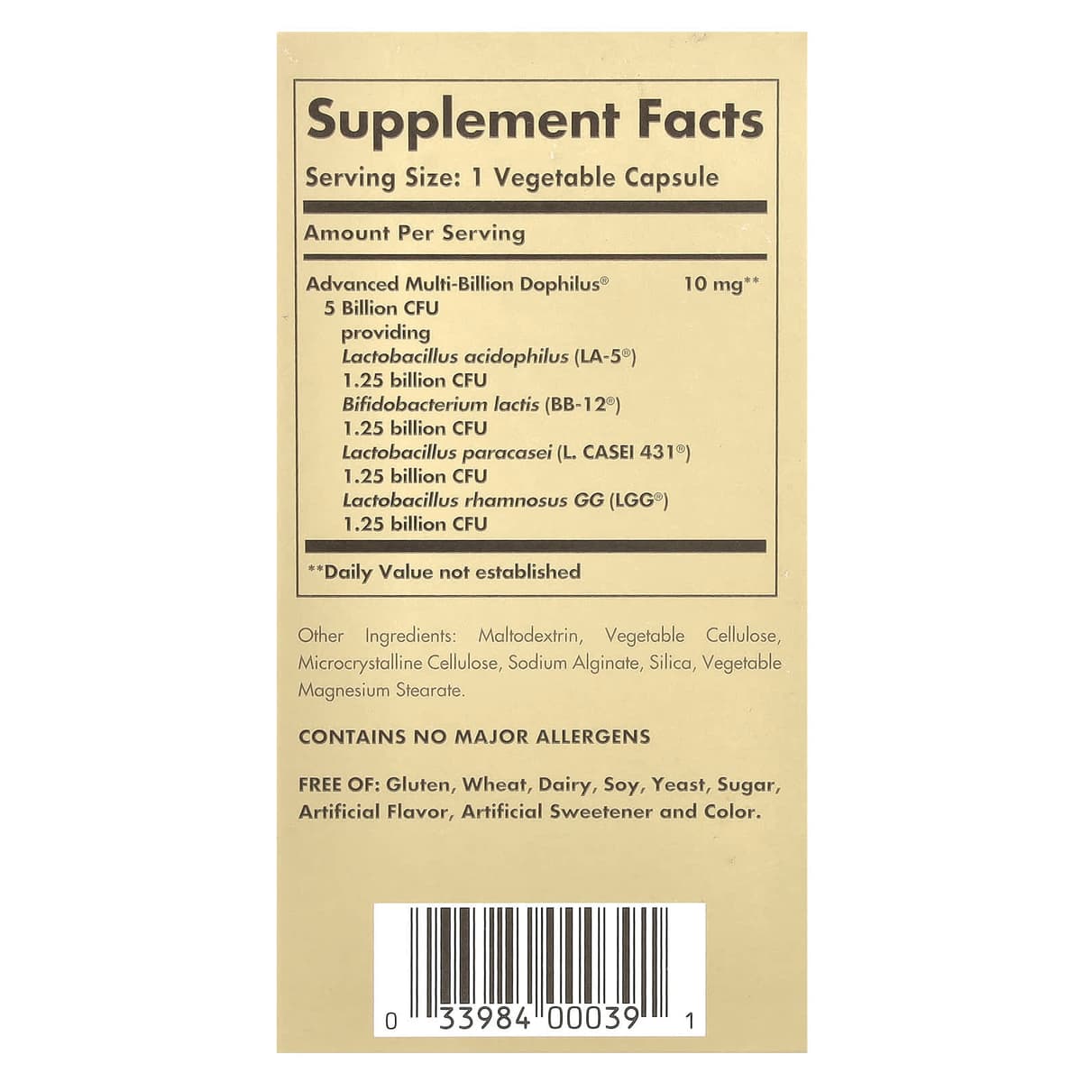 Solgar - Advanced Multi-Billion Dophilus - 60 Caps