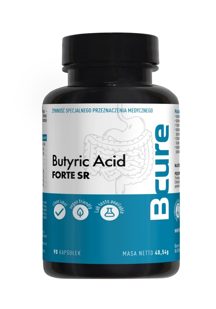 BCure - Butyric Acid Forte SR - 90 Caps – BCure förpackning