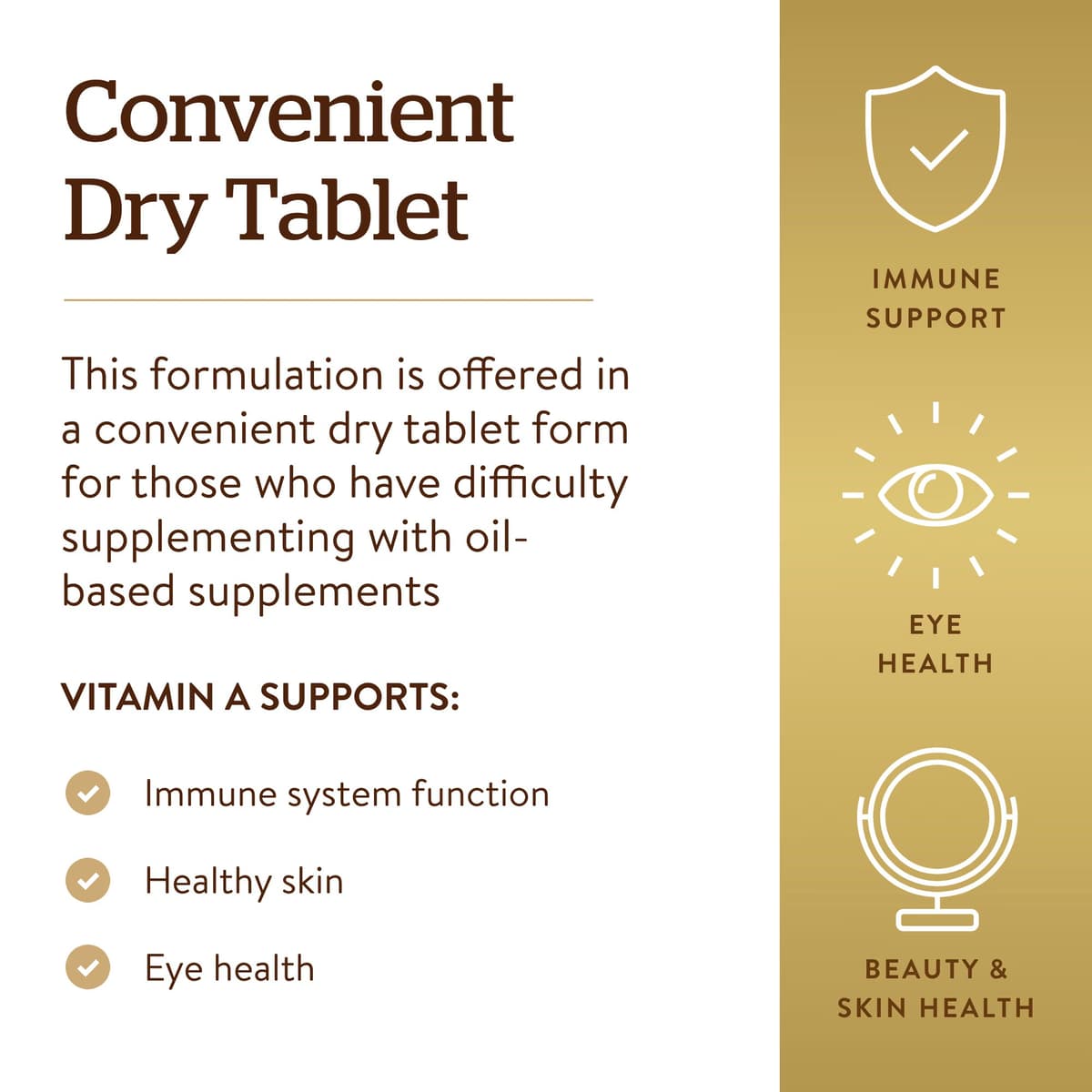 Solgar - Dry Vitamin A - 5000IU (100 Tabs)