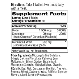 Natrol - Cinnamon, Chromium & Biotin - 60 Tabs