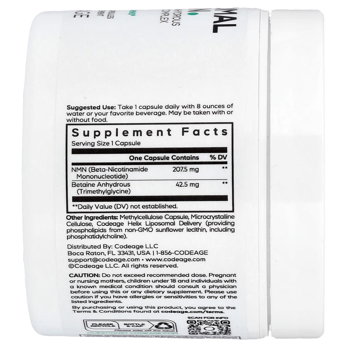 Codeage Liposomal NMN - 30 Vcaps - 30 Vegetable Caps