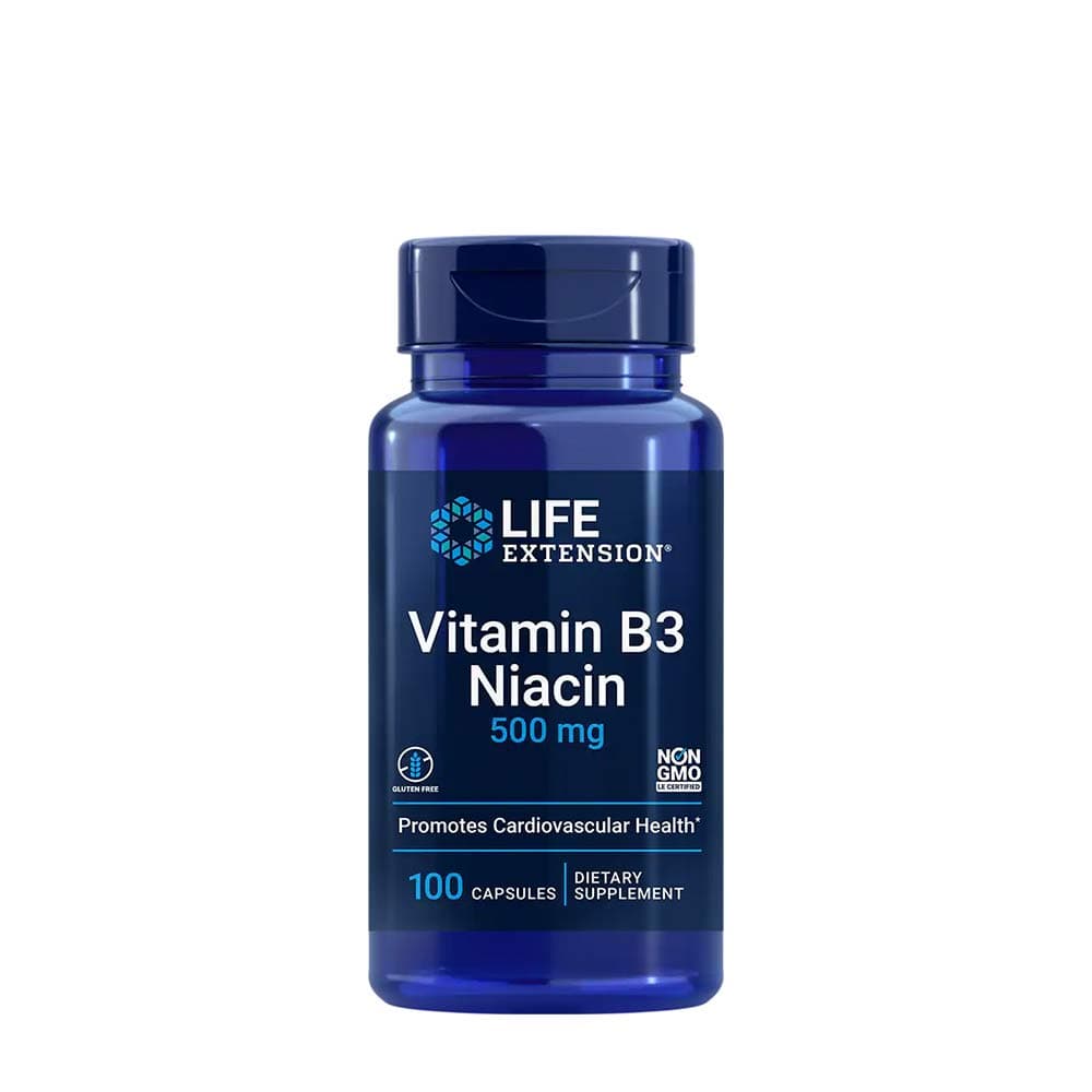 Life Extension - Vitamin B3 Niacin - 100 Capsules – Life Extension förpackning