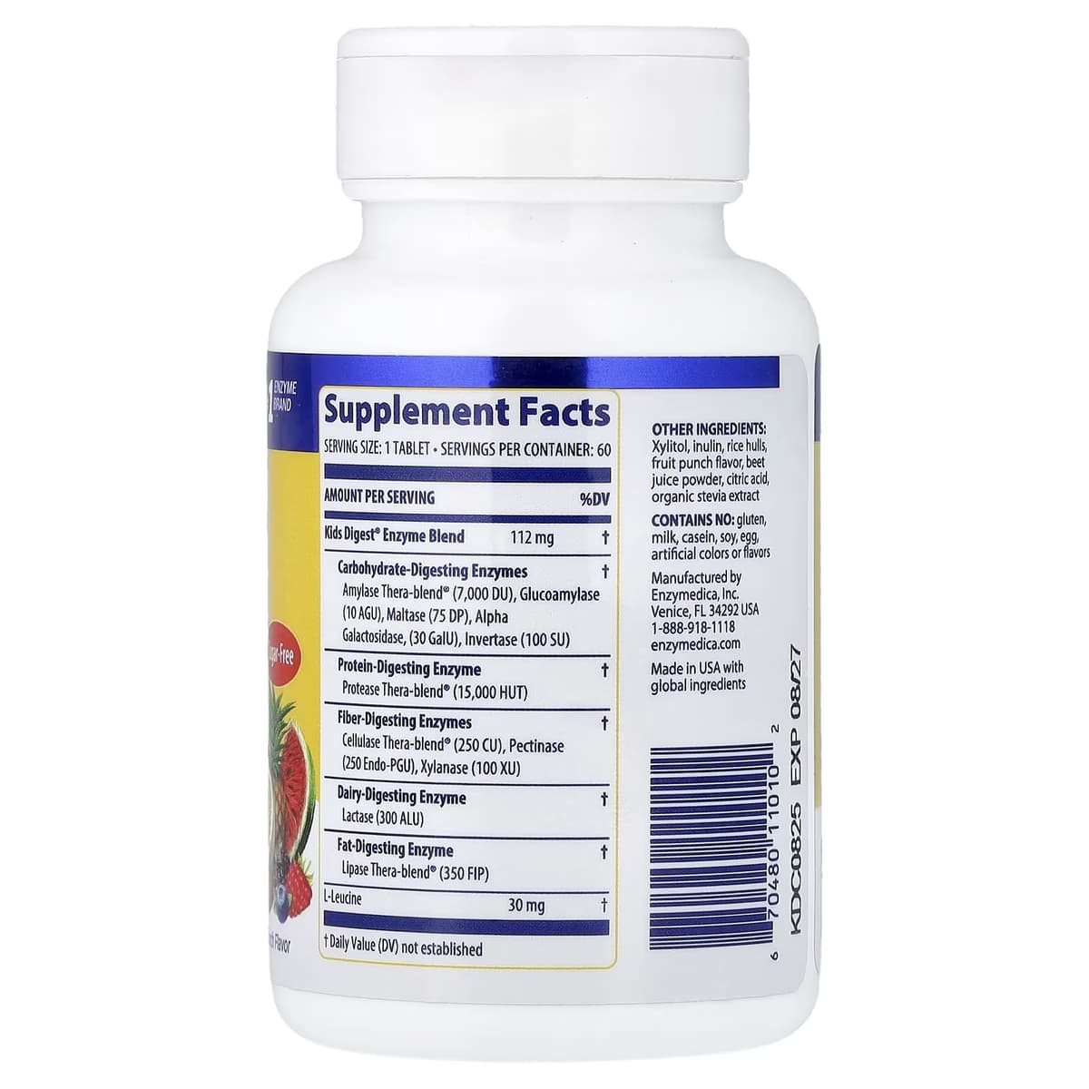 Enzymedica - Kids Digest - 60 purtavaa tablettia