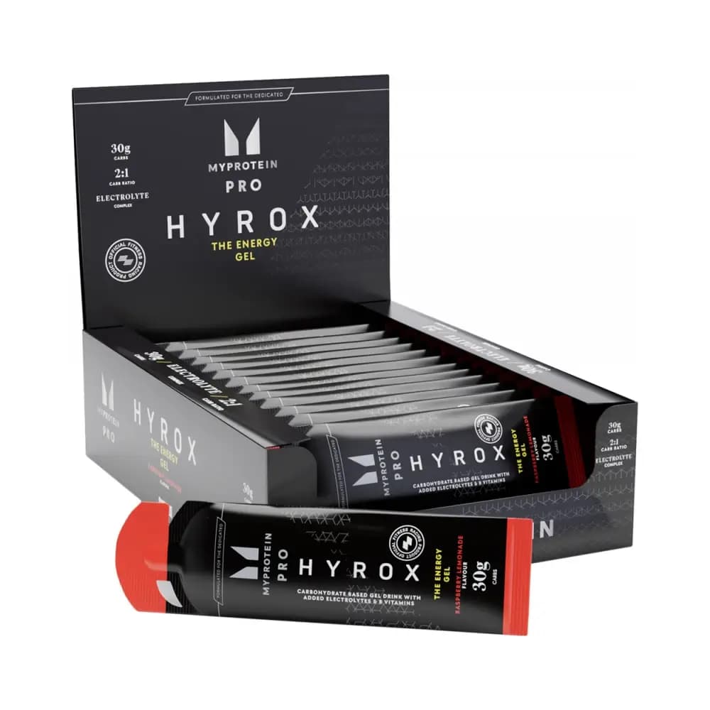 Myprotein - PRO x HYROX: Energy Gel (20x60ml) - Raspberry Lemonade – Myprotein förpackning