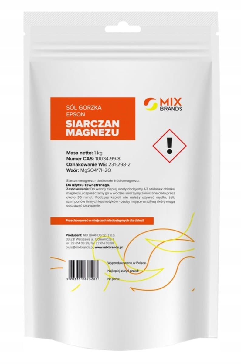MIX BRANDS - Epsom Salt Magnesium Sulfate - 1 kg