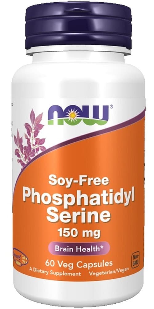NOW Foods - Phosphatidyl Serine, 150mg Soy Free - 60 Vcaps – NOW Foods förpackning