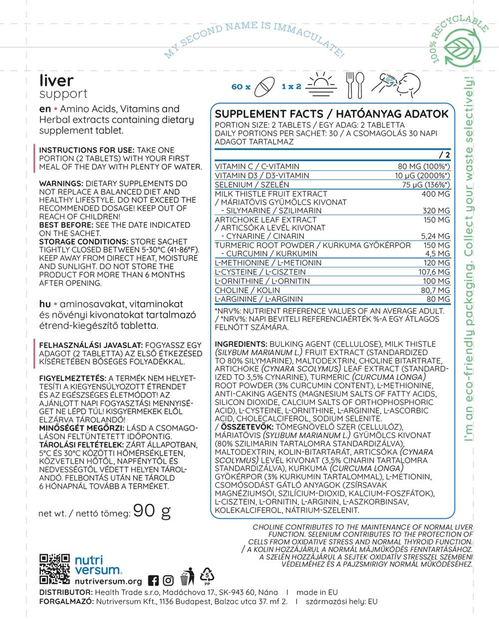 Nutriversum - Liver Support - 60 Tabs
