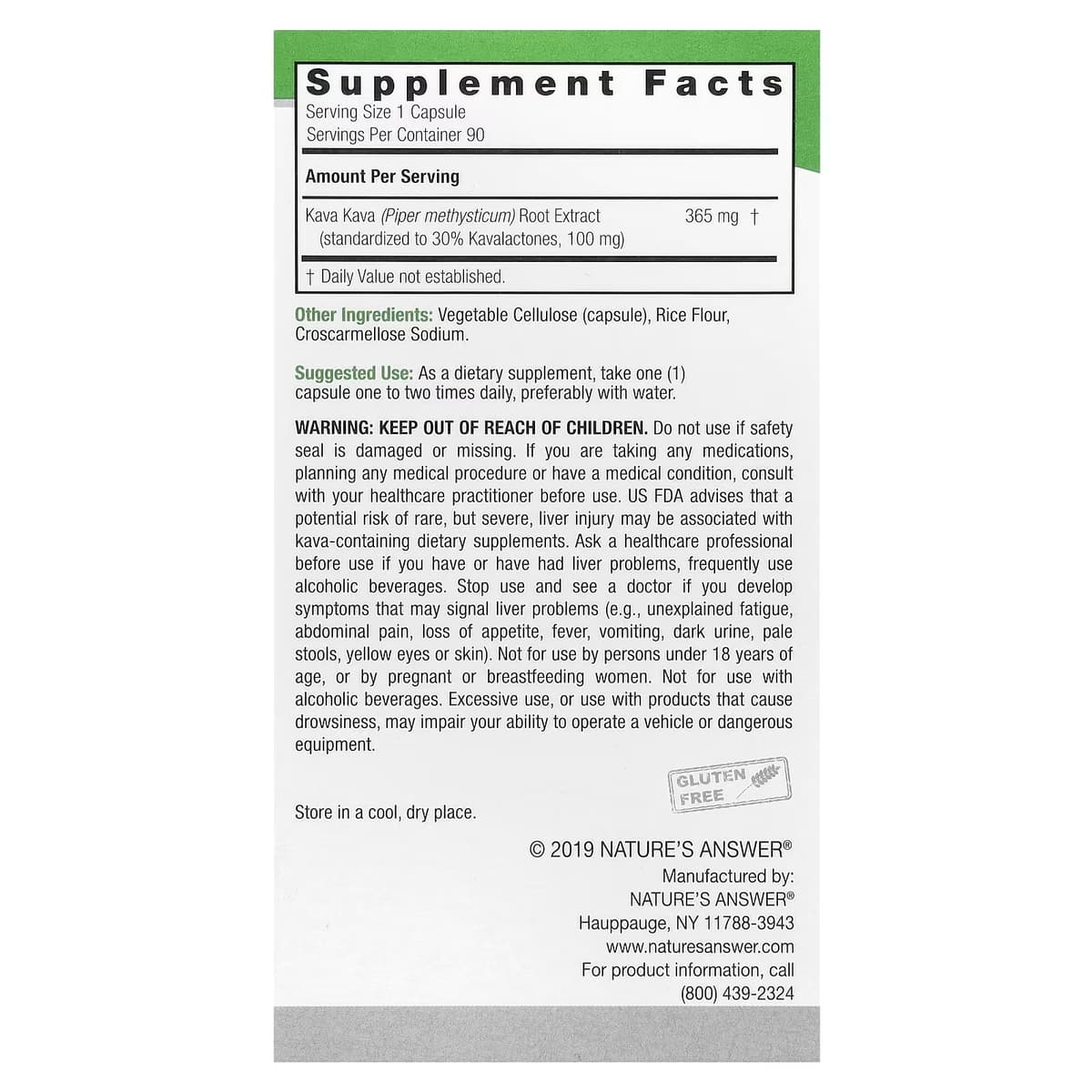 Nature's Answer - Kava-6 - 90 Vcaps