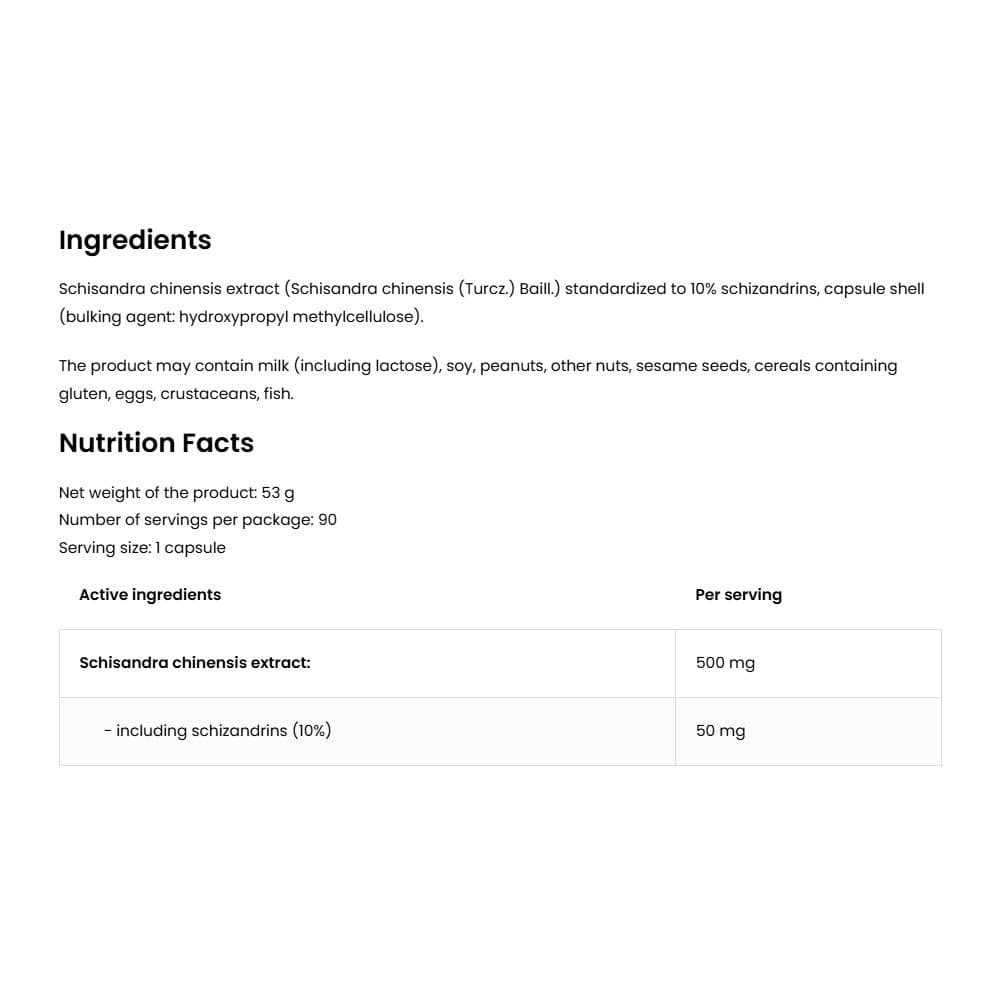 OstroVit - Schisandra Chinensis - 90 Kaps