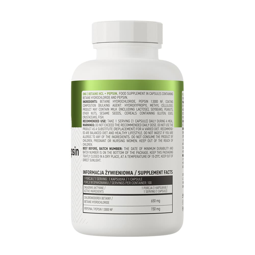 OstroVit - Betaine HCL + Pepsin - 100 Caps