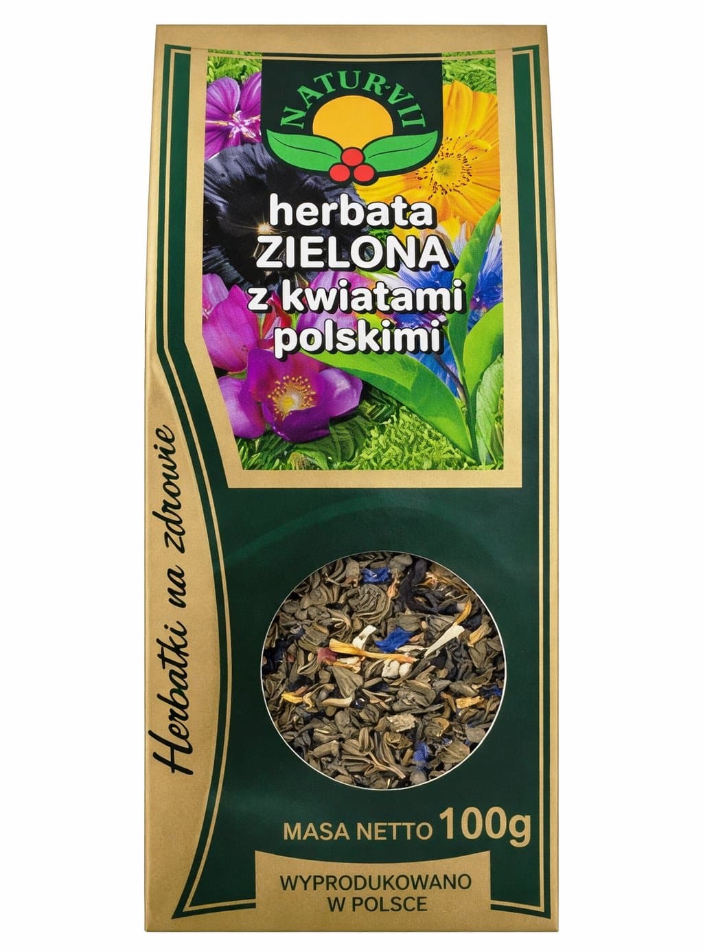Natura-Wita - Green Tea With Polish Flowers - 100g – Natura-Wita förpackning