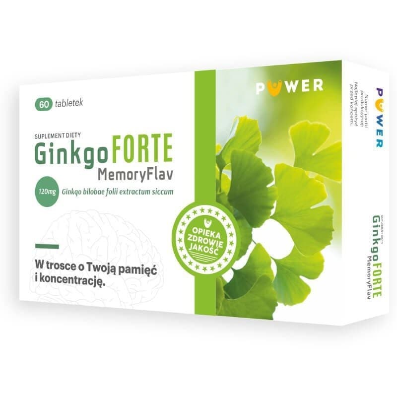 POWER - Ginkgo FORTE - 60 Tablets – POWER förpackning