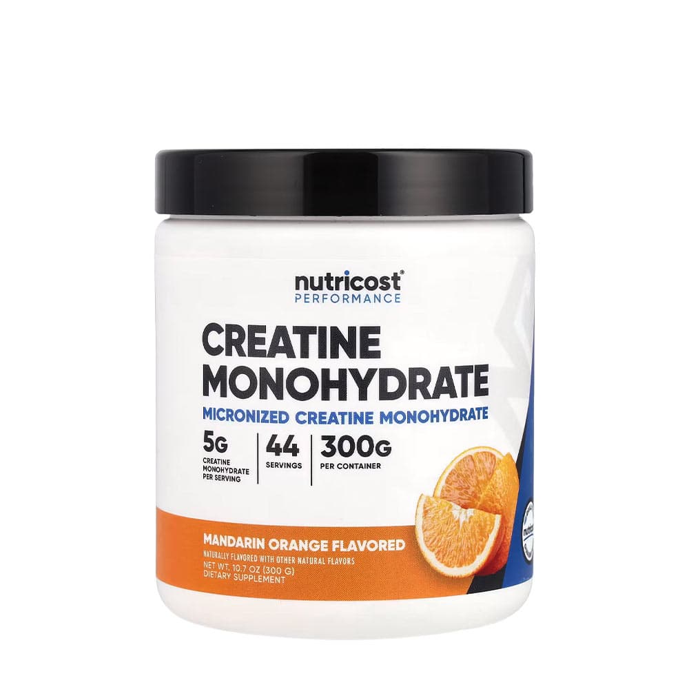 Nutricost - Creatine Monohydrate, Mandarin Orange - 300g – Nutricost förpackning