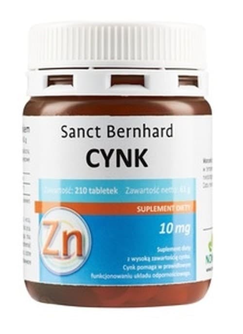 Kräuterhaus Sanct Bernhard - Zinc Tabs - 10mg - 210 Tabs (KORT DATUM 2026-11-27) – Kräuterhaus Sanct Bernhard