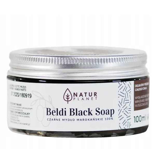Natur Planet - Beldi Black Soap - 100g – Natur Planet förpackning