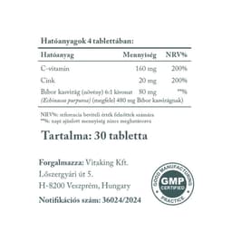 Vitaking - Zinc Immuno - 30 Szopogatő Tabletta (30 Lozenges)