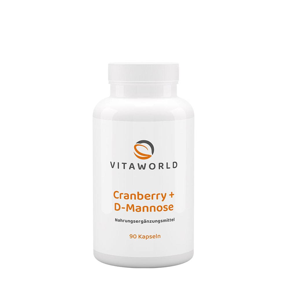 Vitaworld - Cranberry + D-Mannose - 90 Caps – Vitaworld förpackning