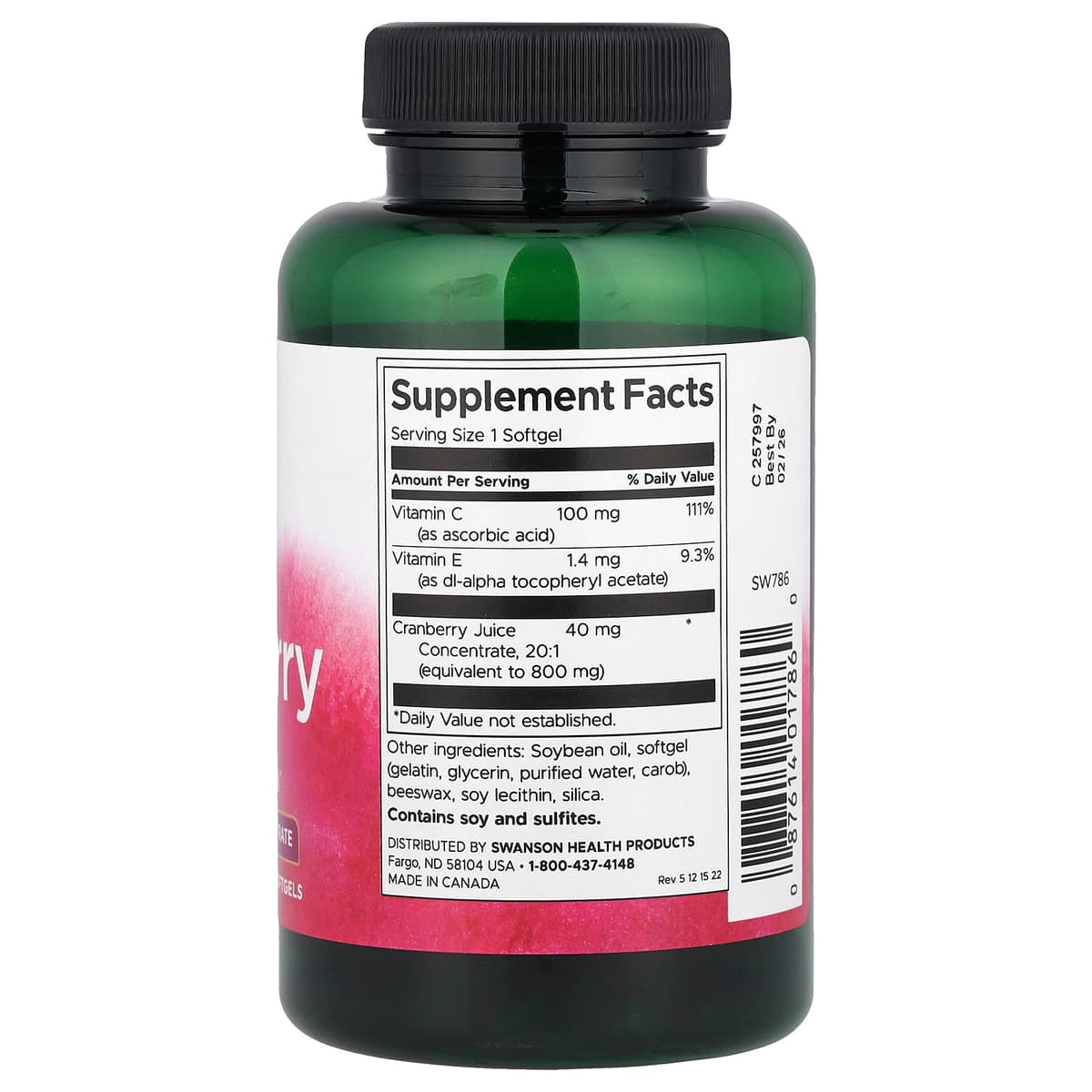 Swanson - Cranberry 20:1 Concentrate - 180 Softgels