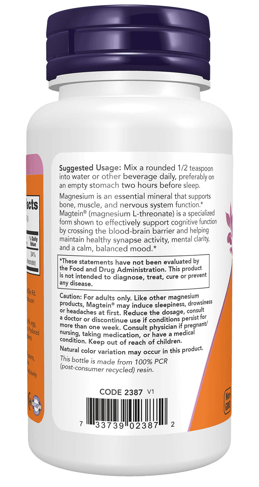 NOW Foods - Magtein Powder - 91 g