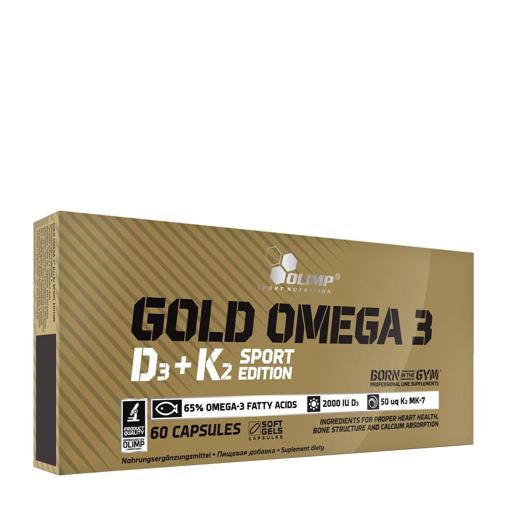 Olimp Labs - Gold Omega 3 D3 + K2 Sport Edition - 60 Caps – Olimp Labs förpackning
