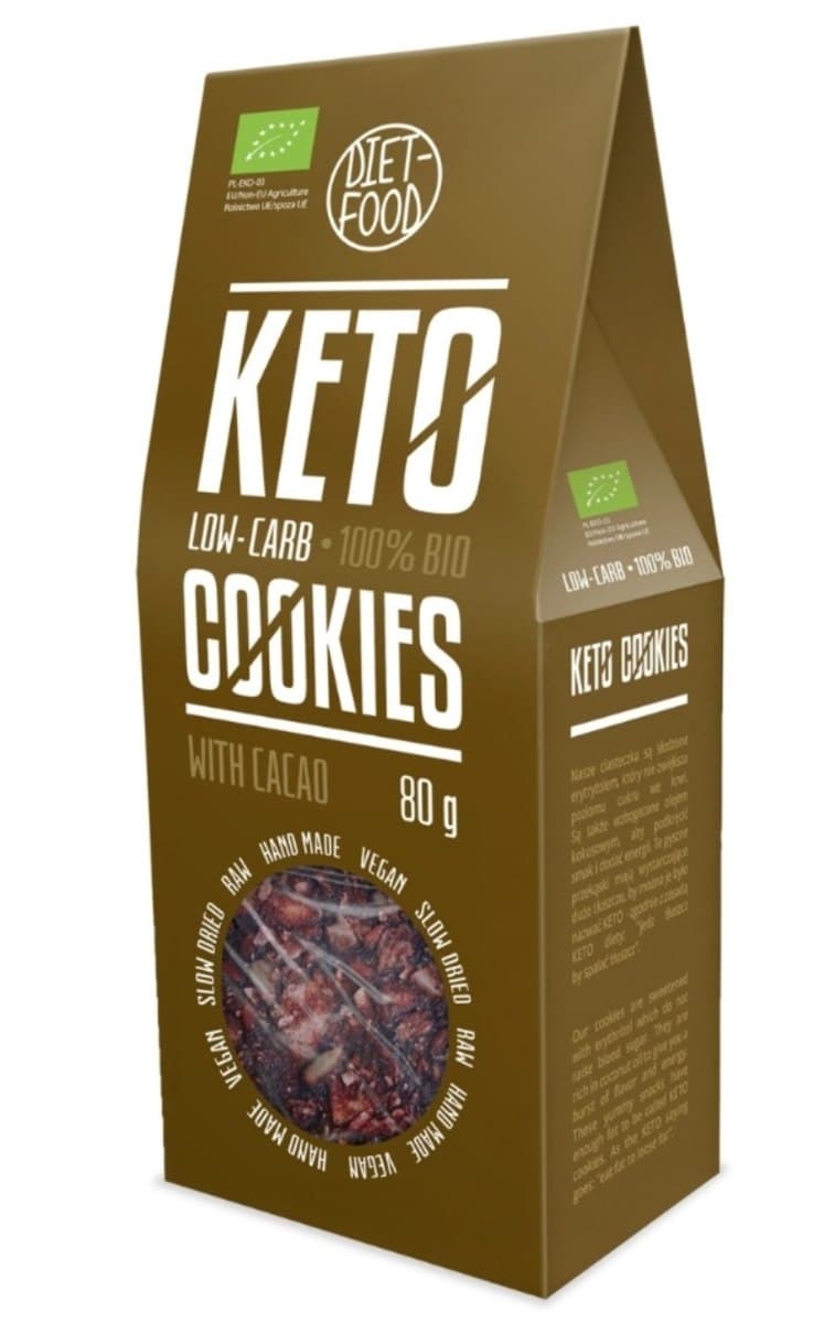 Diet Food Bio Ciasteczka Keto Kakao 80 g – Diet-Food förpackning