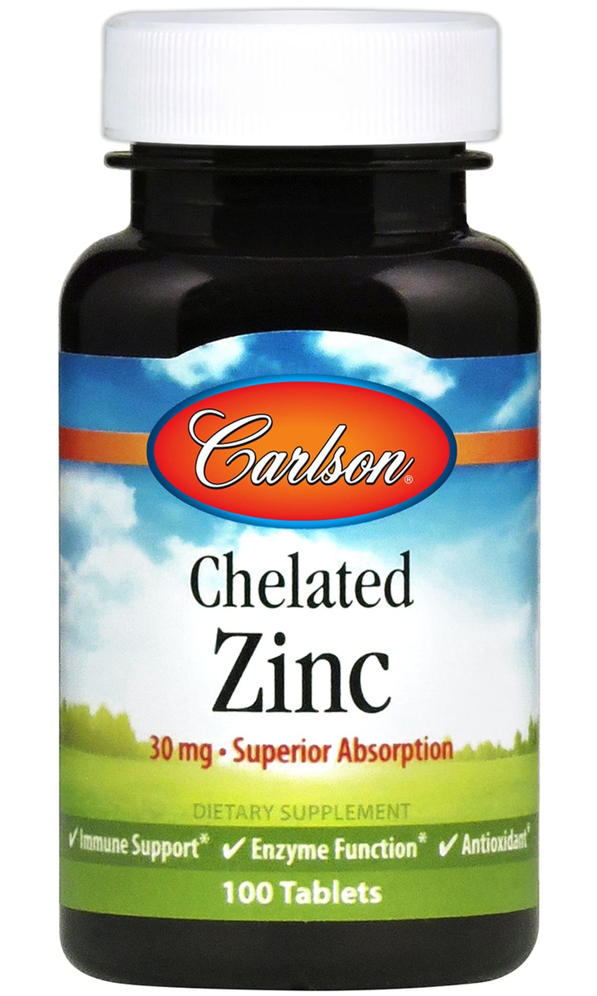 Carlson Labs - Chelated Zinc 30mg - 100 Tabs – Carlson Labs förpackning