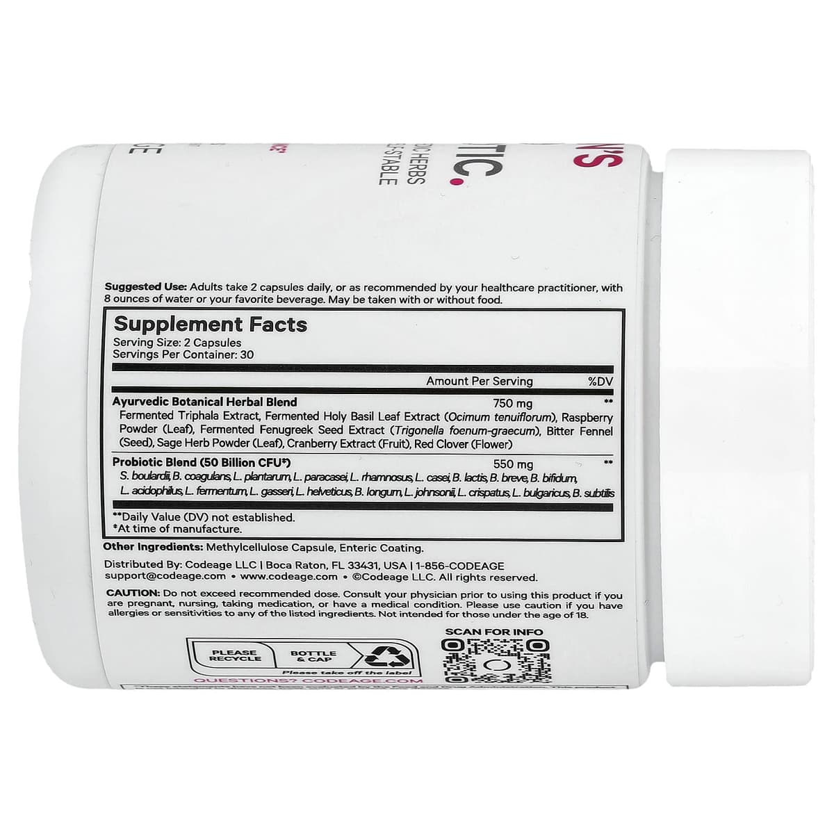 Codeage Women'S Sbo Probiotic - 60 Vcaps - 60 Vegetable Caps