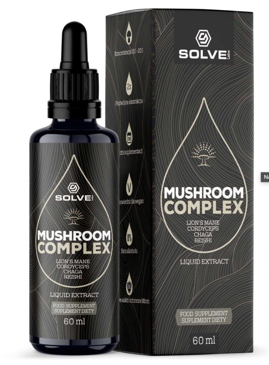 SOLVE! - Mushroom Complex - 60 ml – SOLVE! förpackning