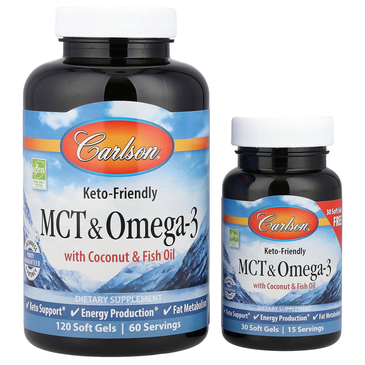 Carlson Labs - MCT & Omega-3 With Coconut Oil - 150 Sgels