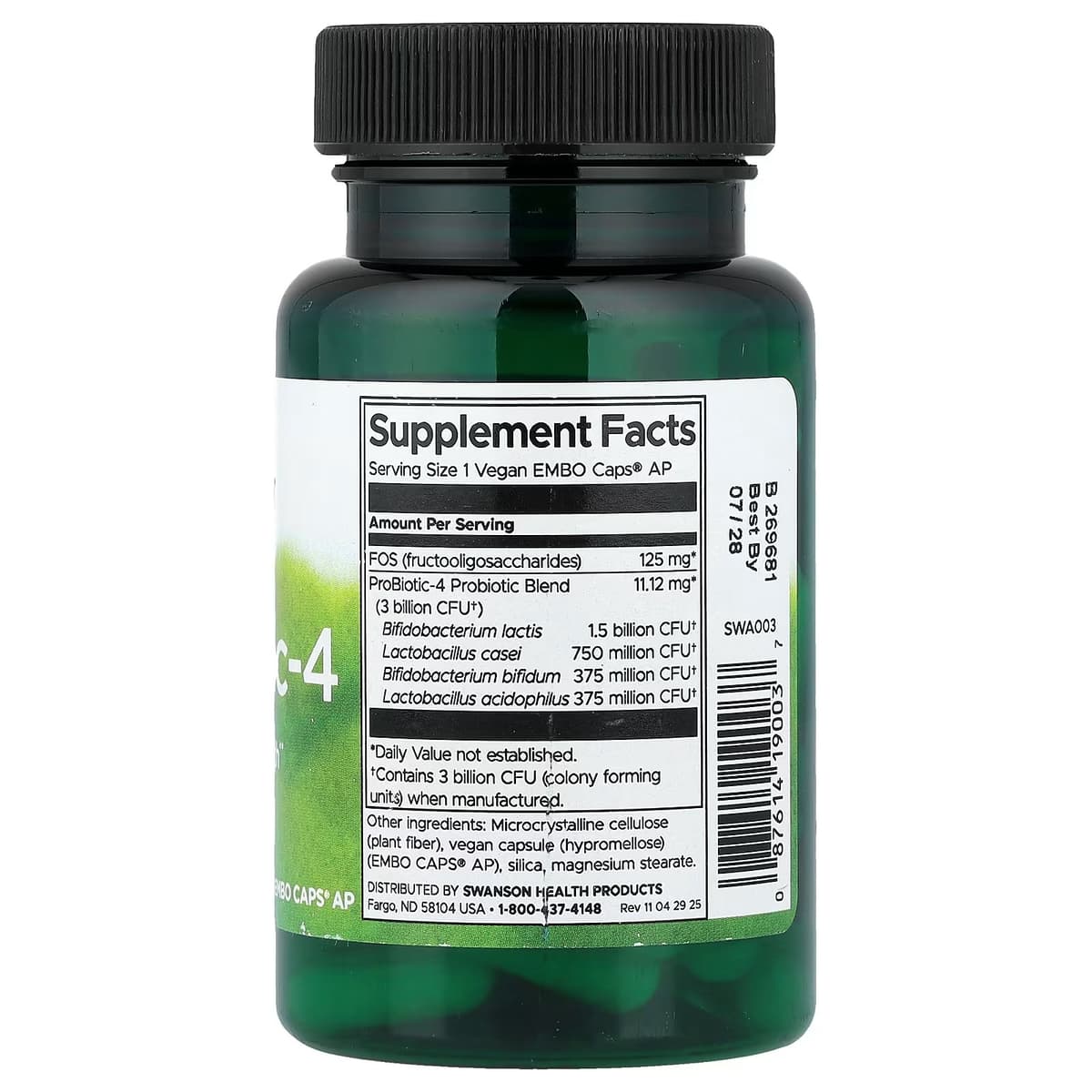 Swanson - Probiotic-4 - 60 Vcaps