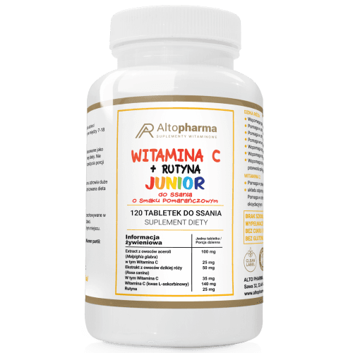 Altopharma - Vitamin C + Rutina Junior - 120 tablets – Altopharma förpackning