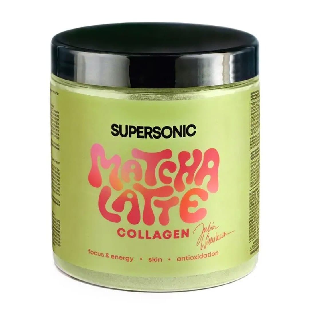SUPERSONIC Matcha Latte Collagen 280 g – SUPERSONIC förpackning