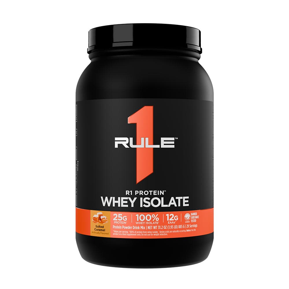 Sääntö yksi - Proteiini Whey Isolaatti Kevyt Suolattu Karamelli - 900g – Rule One packaging