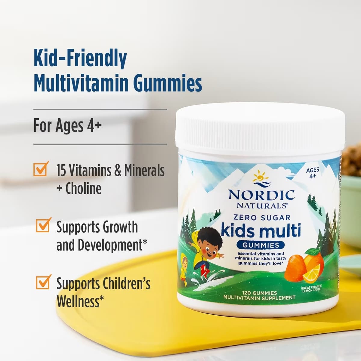 Nordic Naturals - Kids Multi Zero Sugar Orange Lemon - 120 Gummies