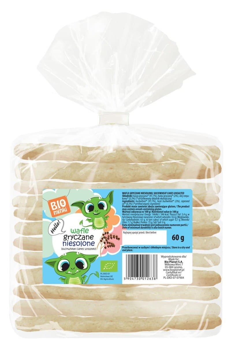 Bio Planet - Biominki Wafle Gryczane Niesolone BIO 60 g – Bio Planet förpackning