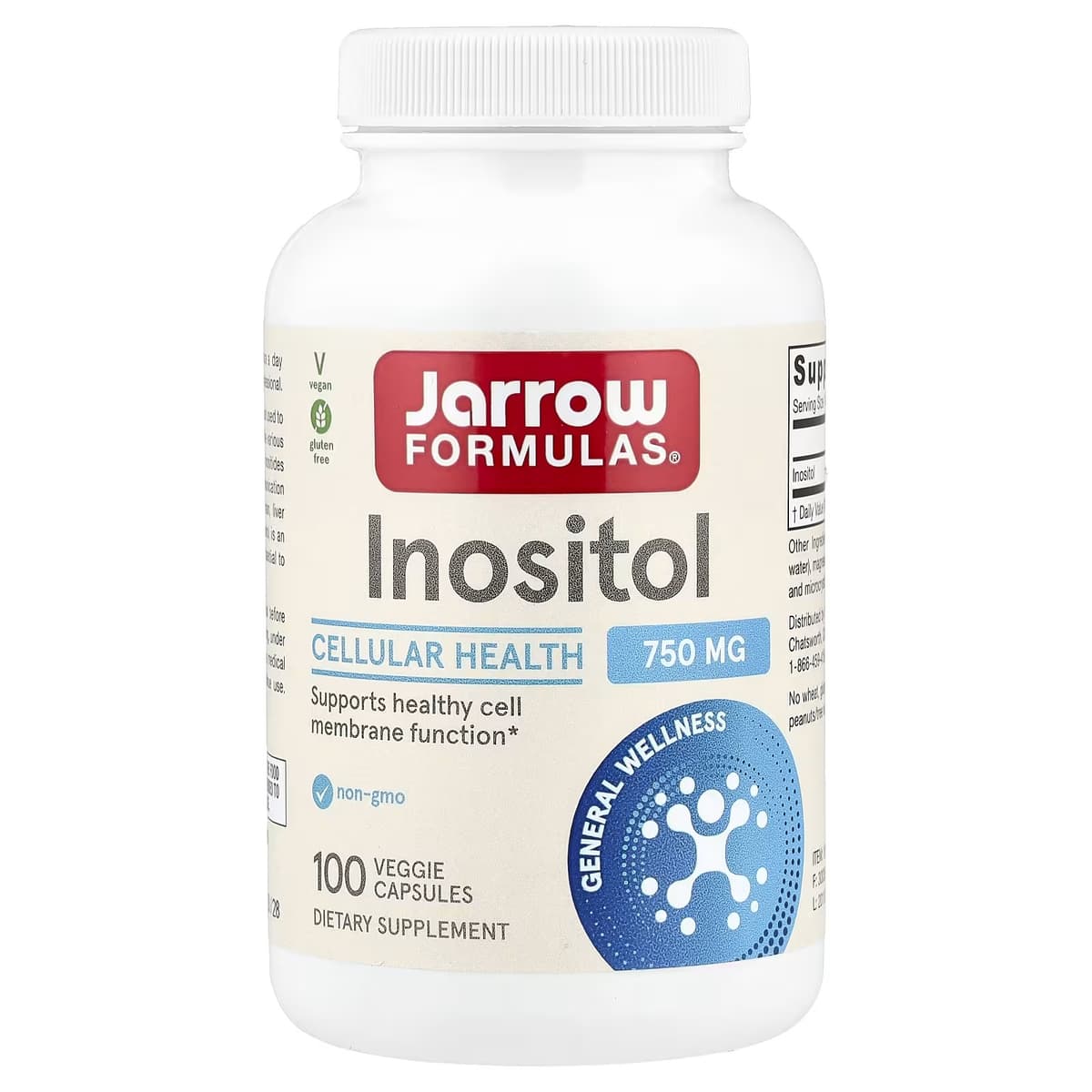 Jarrow Formulas - Inositol - 750mg - 100 Vcaps
