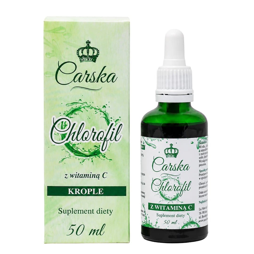 Carska - Chlorophyll From White Mulberry With Vitamin C Drops 50ml – Carska förpackning