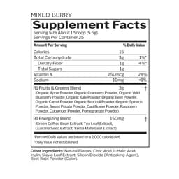 Rule One - Energized Fruits & Greens, Mixed Berry - 138g