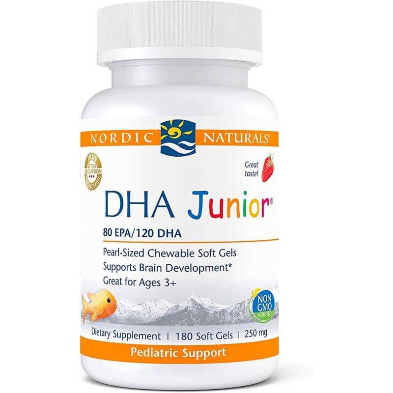 Nordic Naturals - DHA Junior - 180 Soft Gels, 250 mg – Nordic Naturals förpackning