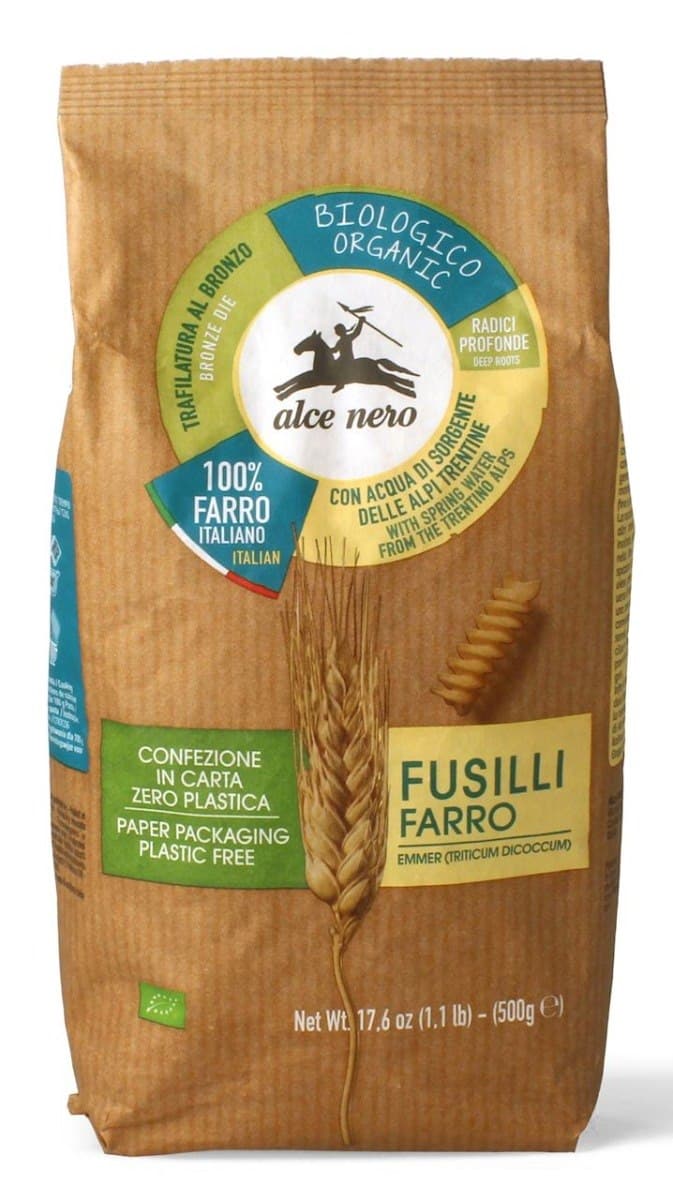 Alce Nero - Fusilli Farro - 500g – Alce Nero förpackning