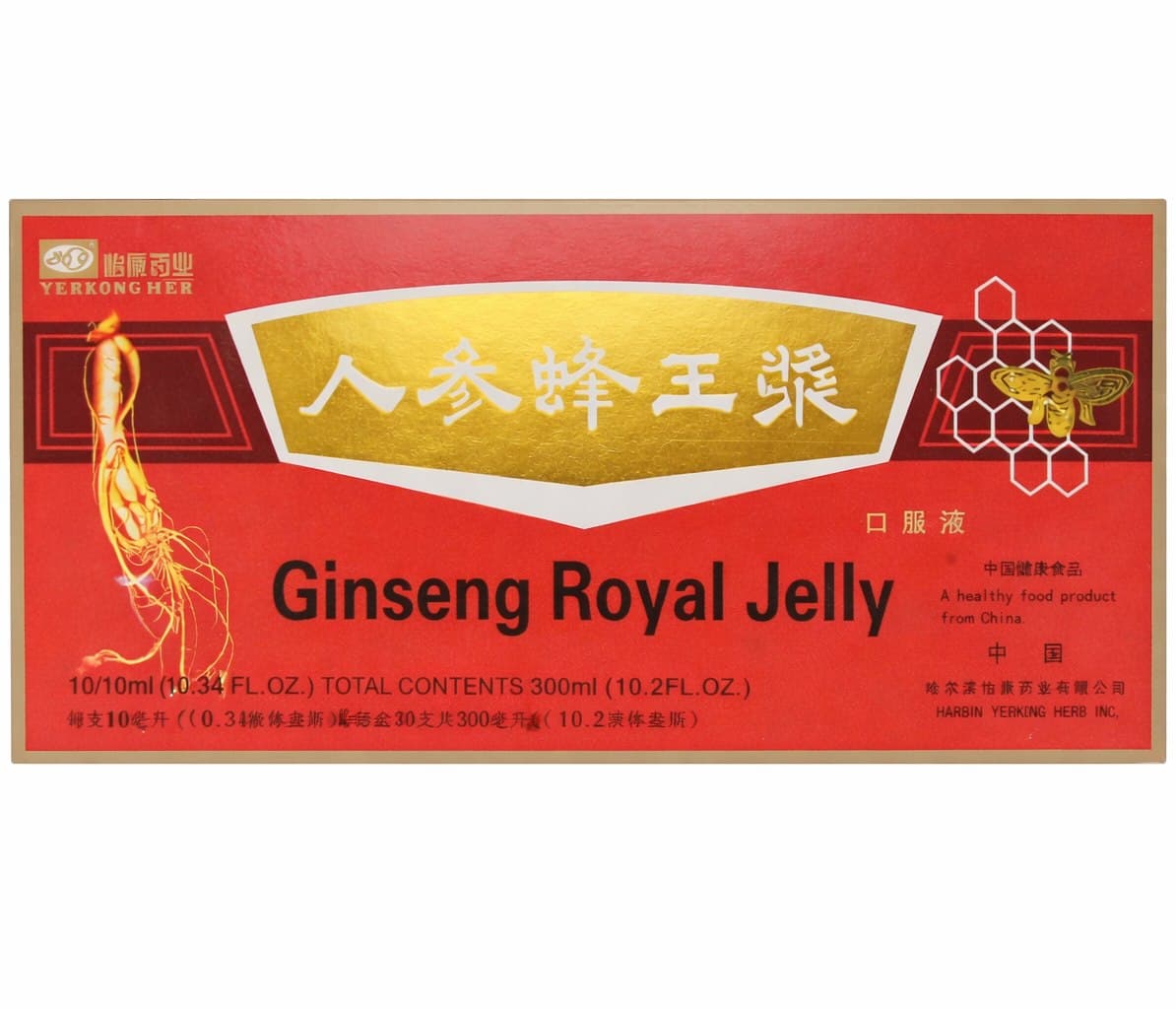 Yerkongher (恒康药业) - Ginseng Royal Jelly - 10 x 10ml – Yerkongher förpackning